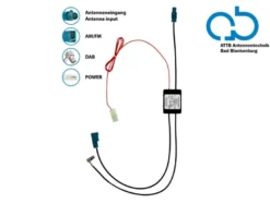 Antenna splitter AM/FM DAB+ Fakra>Fakra(f)/SMB(f) förstärkt