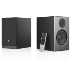 Audio Pro A28 W i svart med SW-5, aktivt 2.1 högtalarpaket