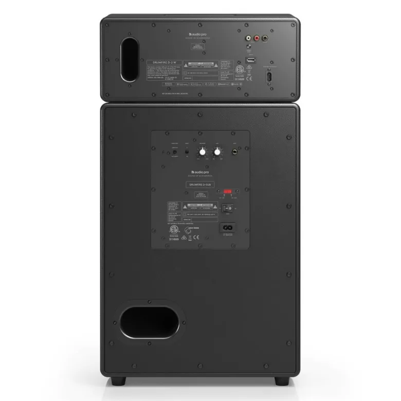 Audio Pro Drumfire II W Wi-Fi-högtalare med Google Cast & AirPlay 2, svart