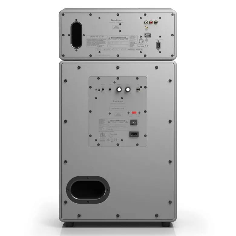 Audio Pro Drumfire II W Wi-Fi-högtalare med Google Cast & AirPlay 2, grå