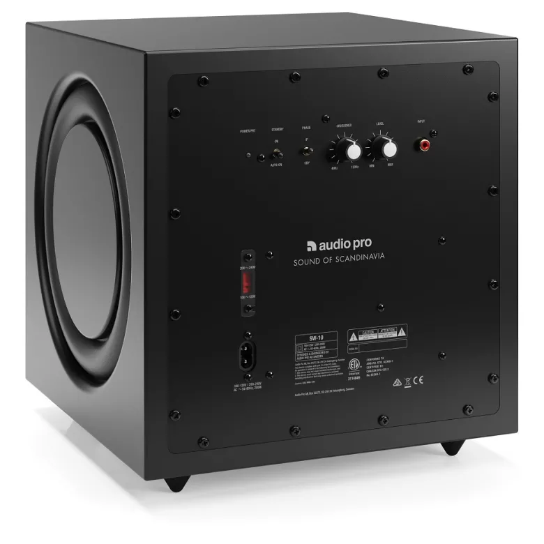 Audio Pro SW10, aktiv subwoofer svart