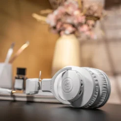 Audio Technica ATH-M20xBT, trådlösa over-ear hörlurar, vit