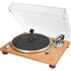 Audio Technica AT-LPW30TK skivspelare med AT-VM95C-pickup, teak