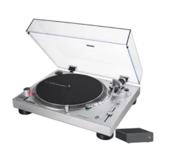 Audio Technica AT-LP120XUSB silver med externt RIAA Fosi Audio Box X5