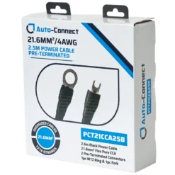 Auto-Connect 2.5 meter strömkabel CCA 21.6mm², svart