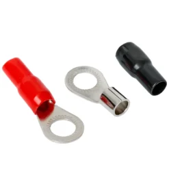 Auto-Connect röd och svart ringkabelsko M12, 21 mm²
