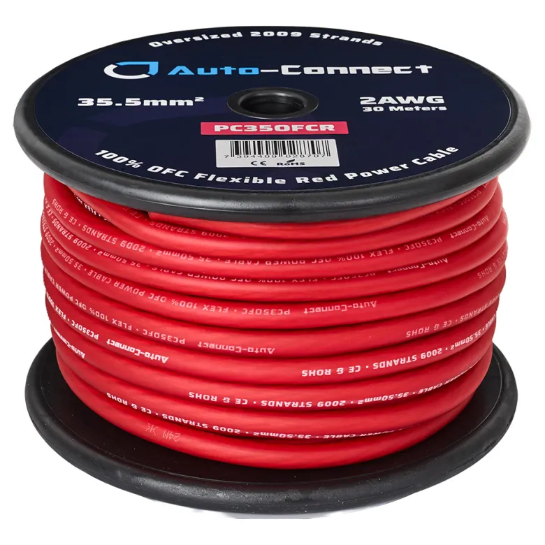 Auto-Connect röd strömkabel OFC 35.5mm², metervara