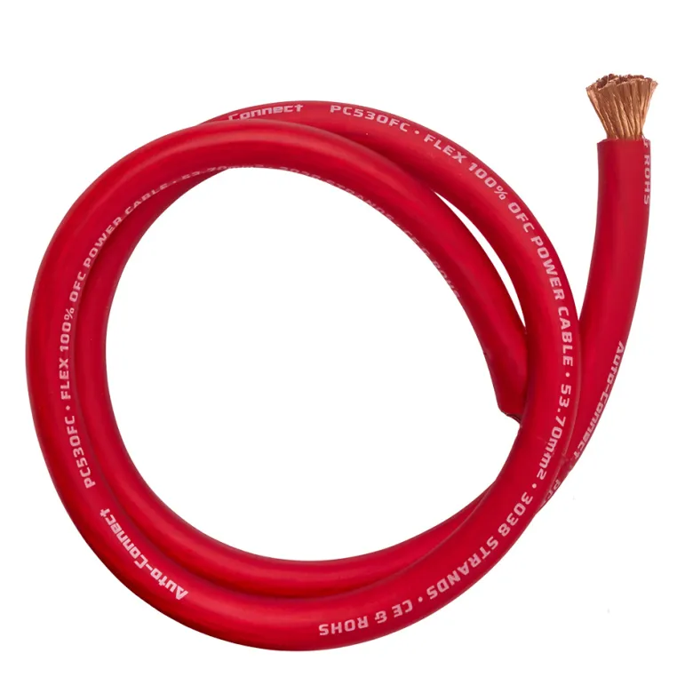 Auto-Connect röd strömkabel OFC 53.7mm², metervara