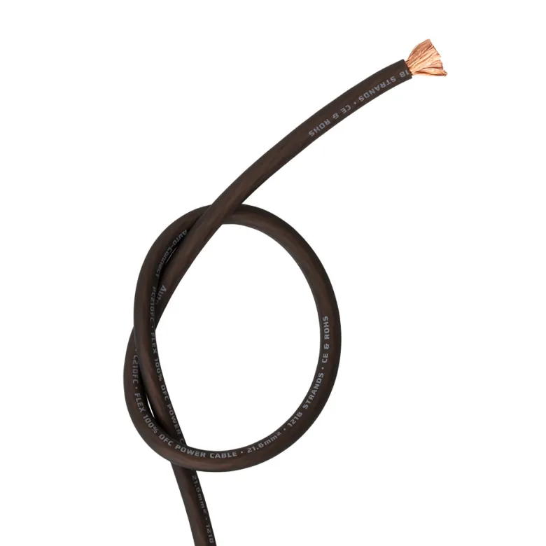 Auto-Connect svart strömkabel OFC 21.6mm², metervara