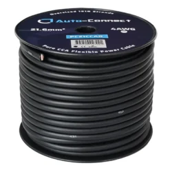 Auto-Connect svart strömkabel CCA 21.6mm², metervara