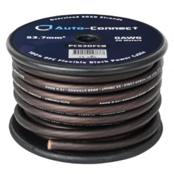 Auto-Connect svart strömkabel OFC 53.7mm², metervara