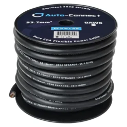 Auto-Connect svart strömkabel CCA 53.7mm², metervara