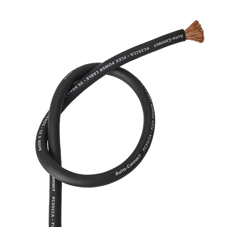 Auto-Connect svart strömkabel CCA 35.5mm², metervara