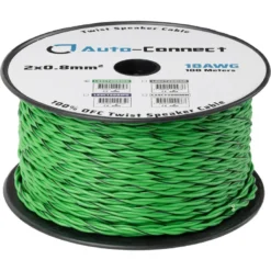 Auto-Connect tvinnad högtalarkabel 2x0.8mm² grön, pris per meter