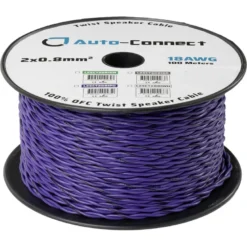 Auto-Connect tvinnad högtalarkabel 2x0.8mm² lila, pris per meter