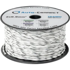 Auto-Connect tvinnad högtalarkabel 2x0.8mm² vit, pris per meter
