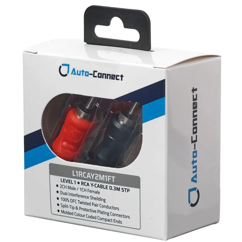 Auto-Connect tvinnad Y-splitt lågnivå 2 hane-1 hona, Level 1