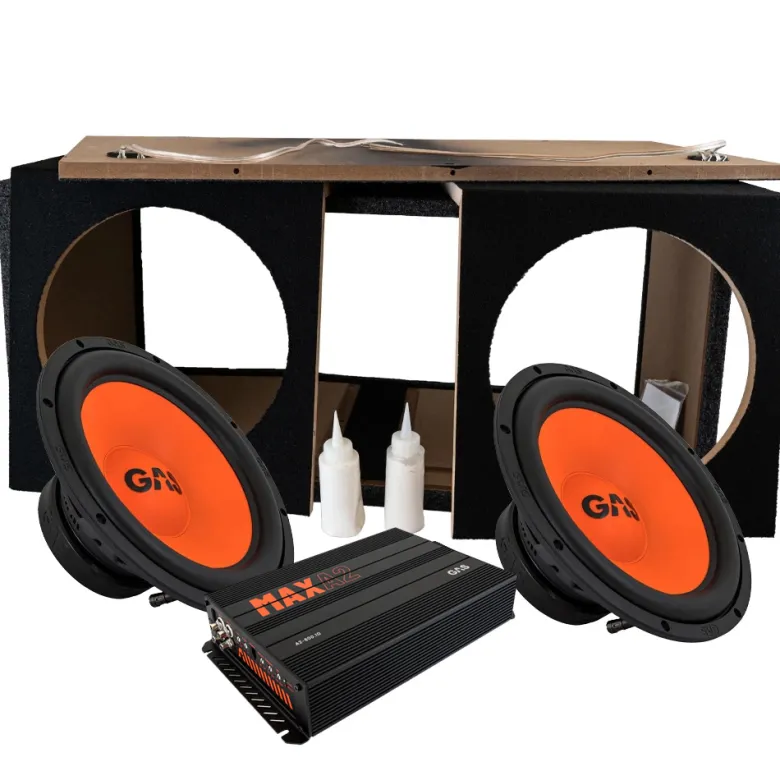 Baslåda 2x12" med GAS MAD S2-124 & GAS MAX A2-800.1D, i byggsats