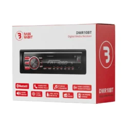 Bass Habit DMR10BT, bilstereo med Bluetooth, AUX, USB och 2 par lågnivå