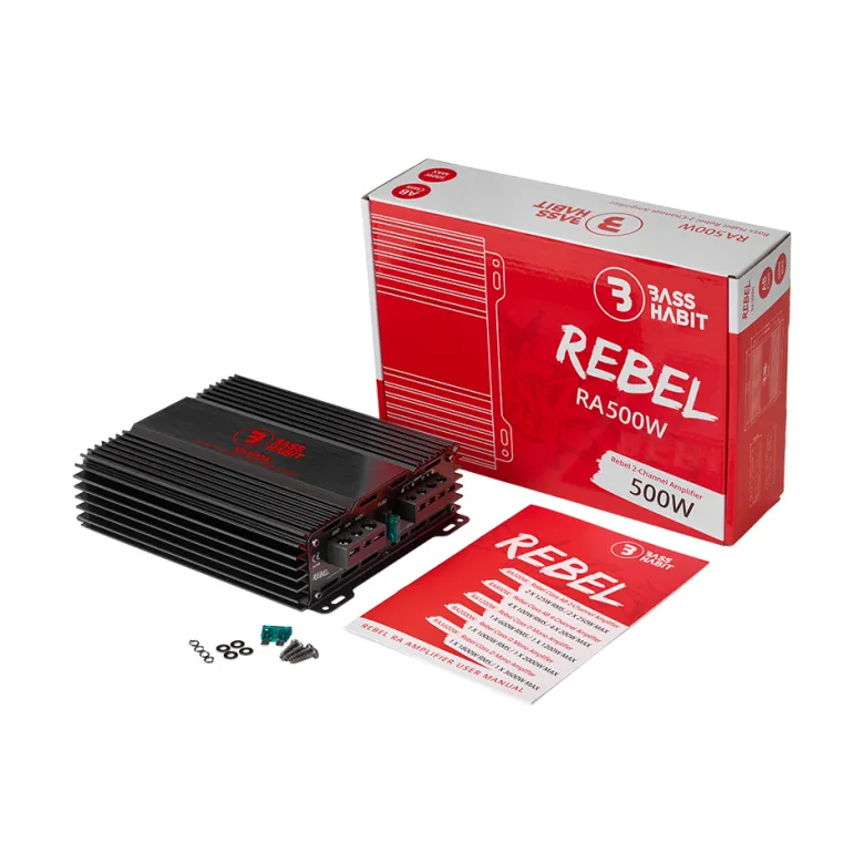 Bass Habit Rebel RA500W, tvåkanaligt slutsteg