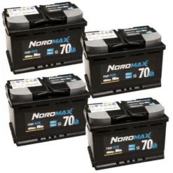 Batteripaket, 4 st Nordmax AGM-batteri, 70Ah / 12V