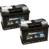 Batteripaket, 2 st Nordmax AGM-batteri, 70Ah / 12V