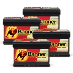 Batteripaket, 4 stycken Banner 70Ah AGM