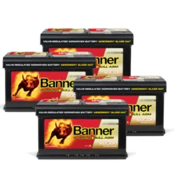 Batteripaket, 4 stycken Banner 80Ah AGM