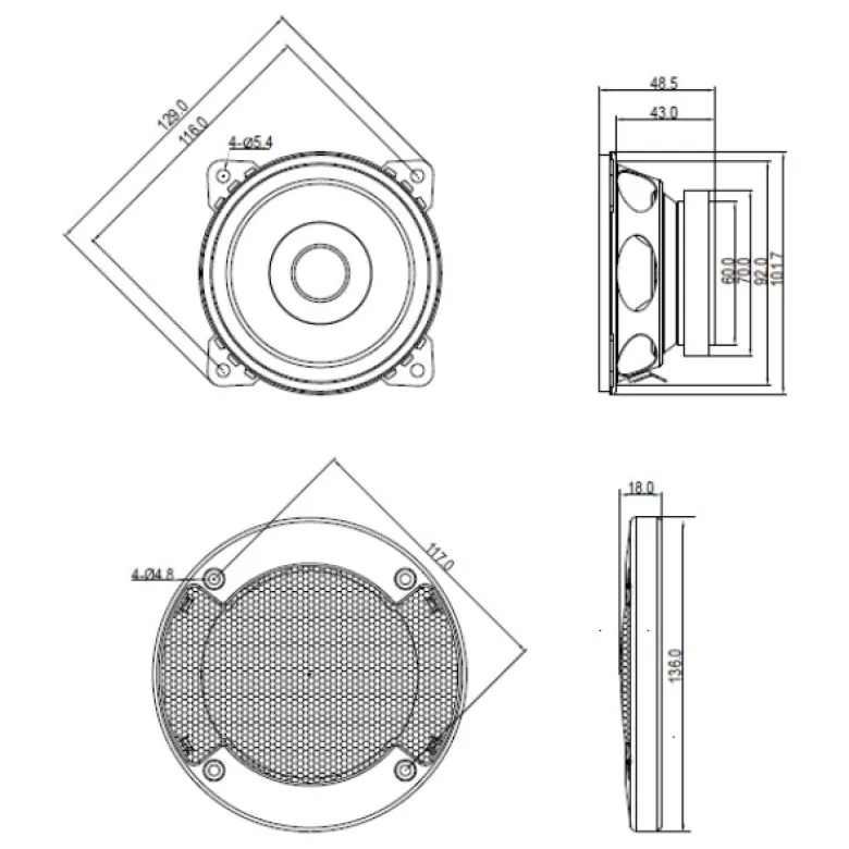 Blaupunkt ICx 401, 4 tums högtalare, par
