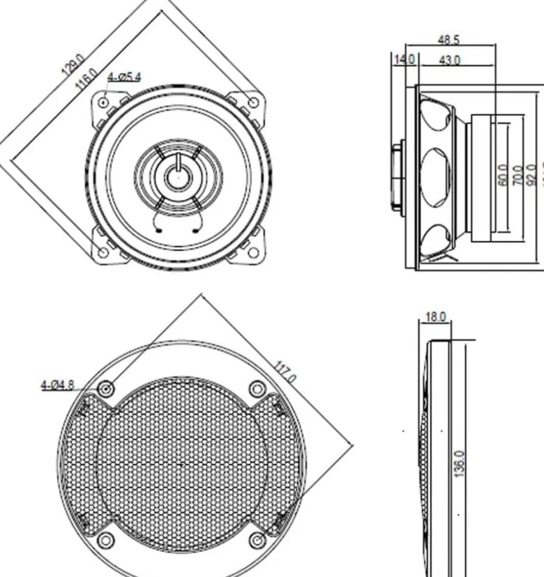 Blaupunkt ICx 402, 4 tums koaxialhögtalare