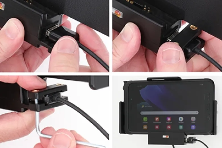 Brodit Aktiv hållare med cigg-kontakt, Samsung Galaxy Tab Active 2 SM-T390/SM-T395/3 SM-T570/SM-T575