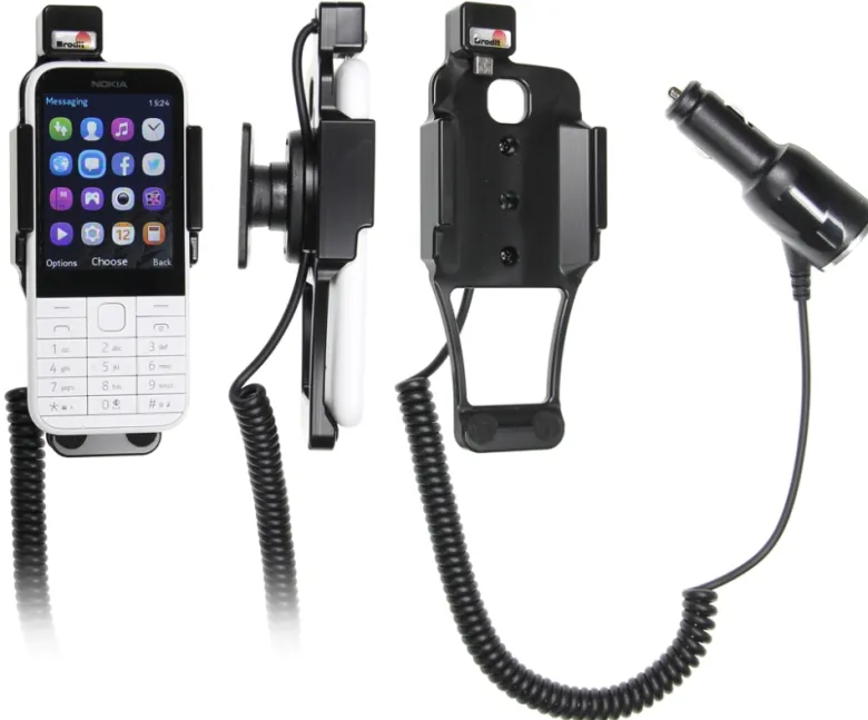 Brodit Aktiv hållare med cigg-kontakt, Nokia 225
