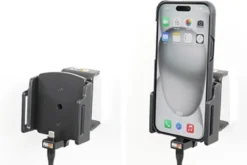 Brodit Aktiv hållare med USB-kabel och cigg-adapter, Apple iPhone 15 Plus/15 Pro Max/16 Plus/16 Pro Max