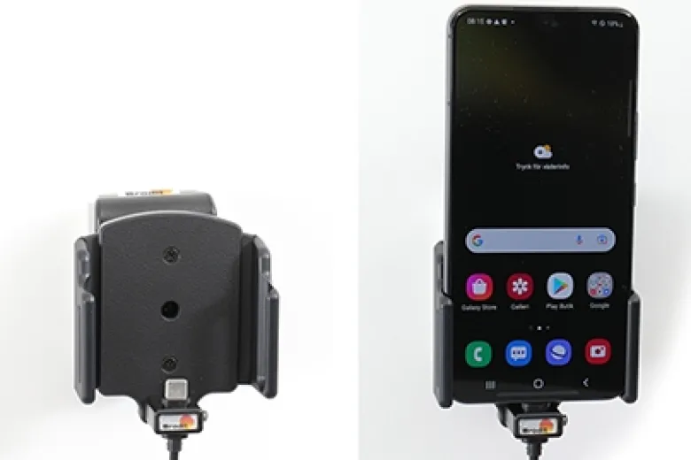 Brodit Aktiv hållare med USB-kabel och cigg-adapter, Samsung Galaxy S22 5G SM-S901B/SM-S901B/DS