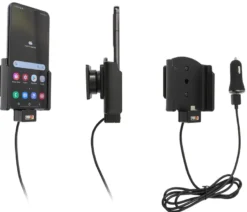 Brodit Aktiv hållare med USB-kabel och cigg-adapter, Samsung Galaxy S22 5G SM-S901B/SM-S901B/DS