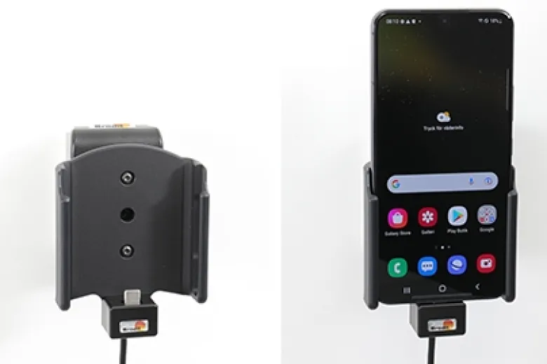 Brodit Aktiv hållare med USB-kabel och cigg-adapter, Samsung Galaxy S22 5G SM-S901B/SM-S901B/DS