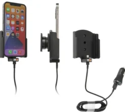 Brodit Aktiv hållare med USB-kabel och cigg-adapter, Apple iPhone 12/12 Pro