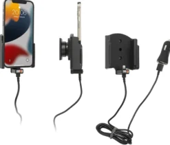Brodit Aktiv hållare med USB-kabel och cigg-adapter, Apple iPhone 13/13 Pro/14/14 Pro