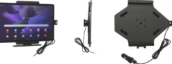 Brodit Aktiv hållare med USB-kabel och cigg-adapter, Samsung Galaxy Tab S7 FE SM-T733