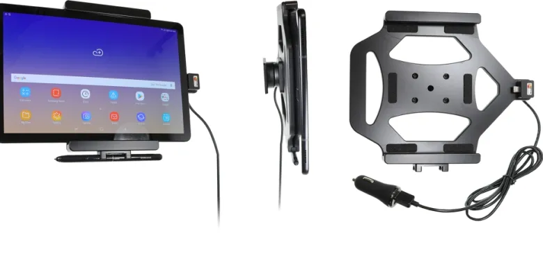 Brodit Aktiv hållare med USB-kabel och cigg-adapter, Samsung Galaxy Tab S4 10.5 SM-T830/SM-T835