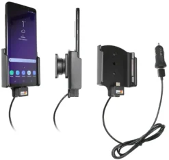 Brodit Aktiv hållare med USB-kabel och cigg-adapter, Samsung Galaxy S9+