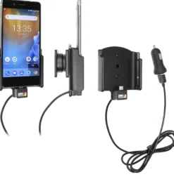 Brodit Aktiv hållare med USB-kabel och cigg-adapter, Nokia 8
