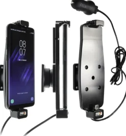 Brodit Aktiv hållare med USB-kabel och cigg-adapter, Samsung Galaxy S10/S8/S9