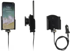 Brodit Aktiv hållare med USB-kabel och cigg-adapter, Apple iPhone X/Xs