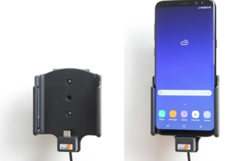 Brodit Aktiv hållare med USB-kabel och cigg-adapter, Samsung Galaxy S8+