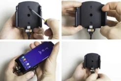 Brodit Aktiv hållare med USB-kabel och cigg-adapter, Samsung Galaxy S24 Ultra SM-S928B/DS/S24+ SM-S926B/DS/S25 Ultra/S25+