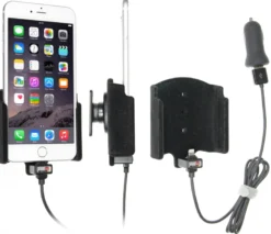 Brodit Aktiv hållare med USB-kabel och cigg-adapter, Apple iPhone 6S Plus/7 Plus/8 Plus/Xs Max