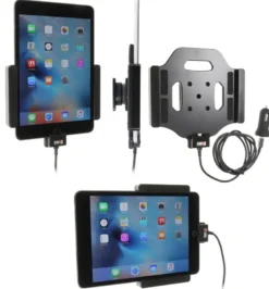 Brodit Aktiv hållare med USB-kabel och cigg-adapter, Apple iPad Mini 2019/4 (A1538, A1550)/5th Gen (A2124, A2125, A2126, A2133)