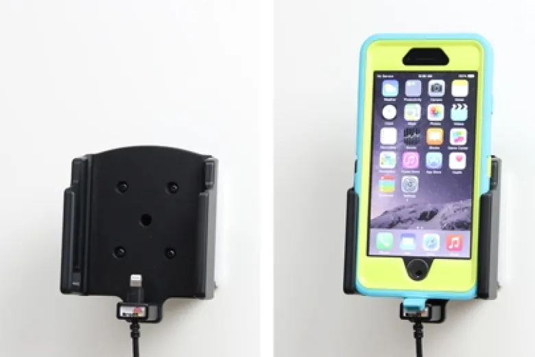Brodit Aktiv hållare med USB-kabel och cigg-adapter, Apple iPhone 6/6S