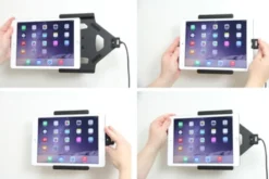 Brodit Aktiv hållare med USB-kabel och cigg-adapter, Apple iPad Air 2 (A1566, A1567)/Pro 9.7 (A1673, A1674, A1675)
